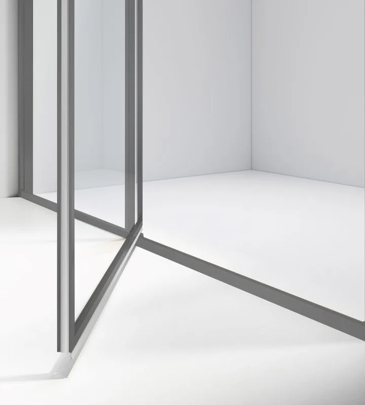Душевая дверь Vincea Slim 8mm VDP-4SL120CLGM, вороненая сталь, стекло прозрачное Sancos — официальный сайт
