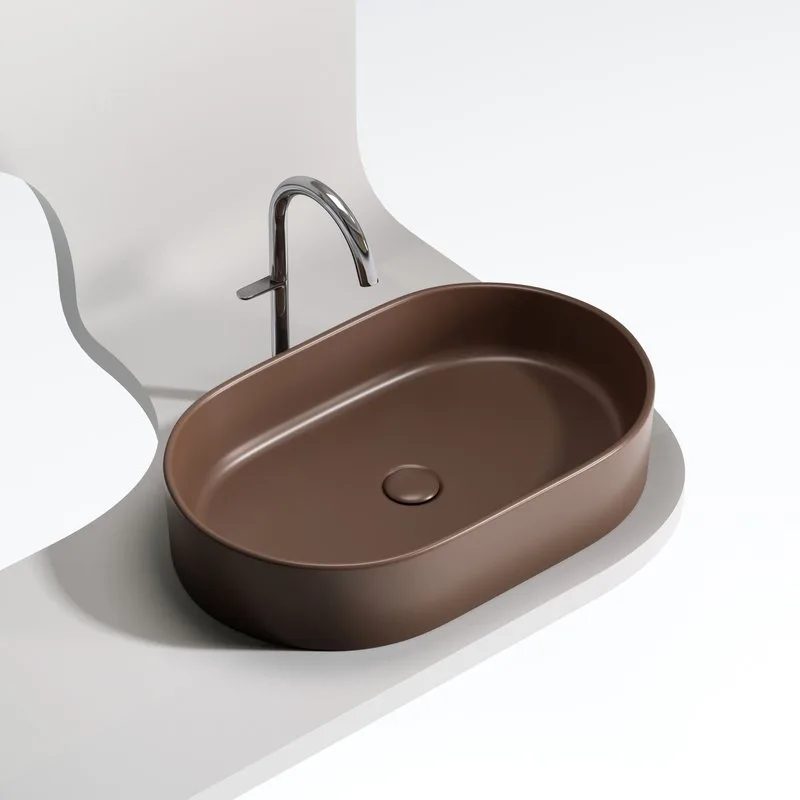Накладная раковина Ceramicanova Element CN6048MDB темно-коричневая матовая Sancos — официальный сайт