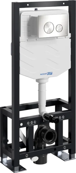 Система инсталляции для унитазов Wasserkraft Dill 61TLT.010.ME.BN02, с кнопкой смыва никель Sancos — Оригинал