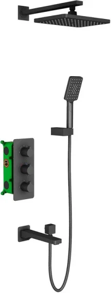 Душевой комплект Timo Petruma SX-5149/03SM, черный, С ВНУТРЕННЕЙ ЧАСТЬЮ Sancos — Оригинал