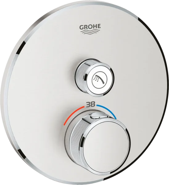 Термостатический смеситель встраиваемый Grohe Grohtherm SmartControl 29118DC0 для душа, суперсталь Sancos — Оригинал