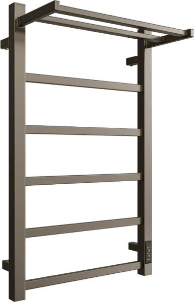 Полотенцесушитель электрический Двин Fj Plaza Neo 80х50, оружейная сталь, с полкой Sancos — Оригинал
