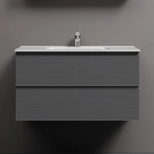 Тумба с раковиной Sancos Folk 90 grey soft, раковина CN7002 Sancos — Оригинал
