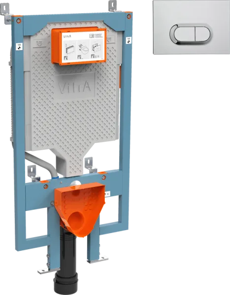 Система инсталляции для унитазов VitrA Vpro 765-5800-01, + Кнопка смыва VitrA 740-0580 хром Sancos — Оригинал