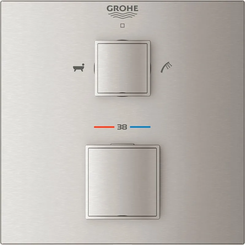 Термостатический смеситель встраиваемый Grohe Grohtherm Cube 24155DC0 для ванны с душем, суперсталь Sancos — официальный сайт
