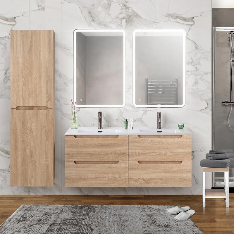 Шкаф-пенал для ванной BelBagno Etna 40 R rovere bianco Sancos — официальный сайт
