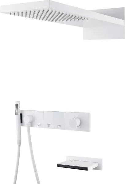 Душевой комплект Boheme Zodiac 132-2-MW, С ВНУТРЕННЕЙ ЧАСТЬЮ, matt white Sancos — Оригинал