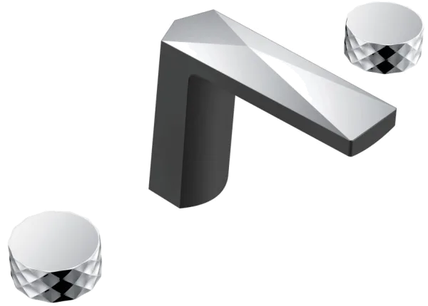 Смеситель для раковины Boheme Venturo 150-BCR-DIAMOND черный, хром Sancos — Оригинал