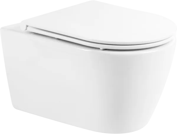 Унитаз подвесной BelBagno Marino BB105CHR BB870SC с микролифтом, безободковый, глянцевый белый Sancos — Оригинал