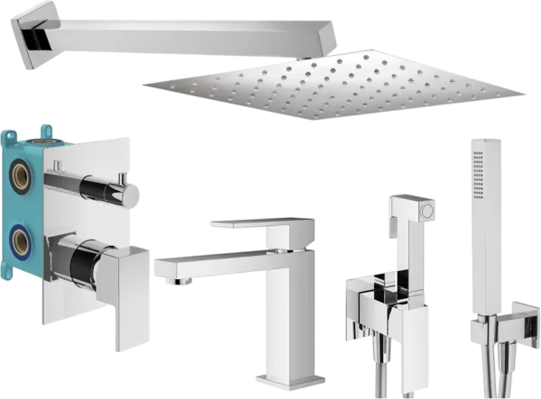 Комплект для ванной Plumberia Selection Tag KITZTG18CR53 С ВНУТРЕННЕЙ ЧАСТЬЮ, хром Sancos — Оригинал