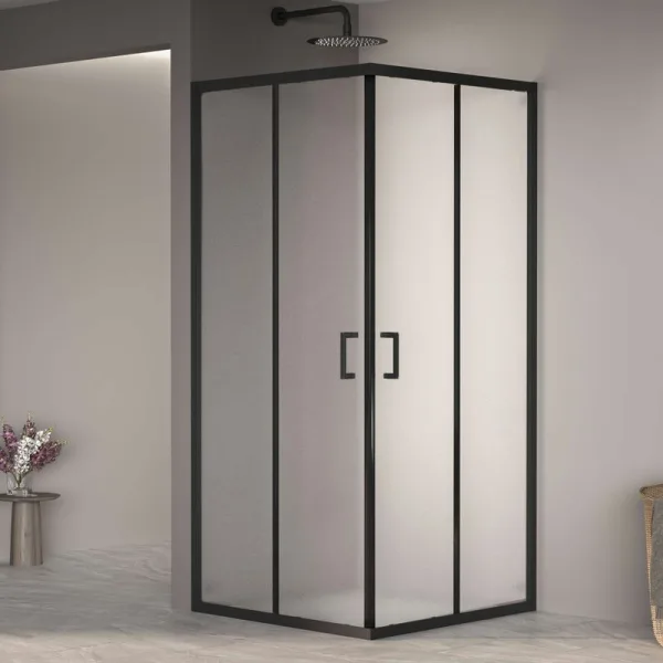 Душевой уголок RGW Passage PA-030B 100x100 см, профиль черный, стекло матовое Sancos — Оригинал