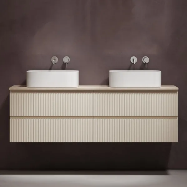 Тумба с раковиной Sancos Snob R 160 beige soft, столешница бежевая TT160A2, раковина CN6052 Sancos — Оригинал