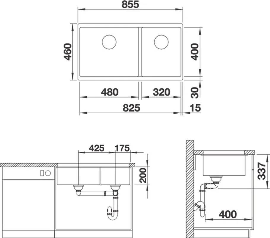 Мойка кухонная Blanco Subline 480/320-U белая Sancos — официальный сайт