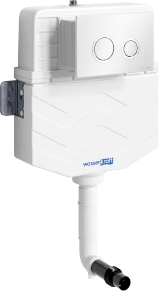 Смывной бачок скрытого монтажа Wasserkraft Aller 10TLT.031.ME.WH01, с кнопкой смыва белой, хром Sancos — Оригинал