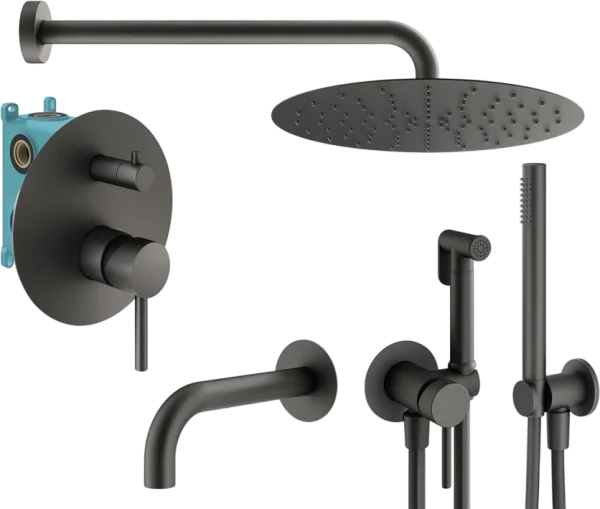 Комплект для ванной Plumberia Selection Ixo KITZXO19GR60 С ВНУТРЕННЕЙ ЧАСТЬЮ, графит матовый Sancos — Оригинал