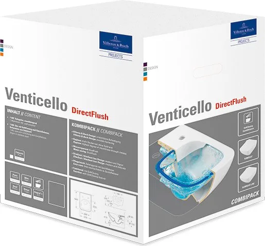 Унитаз подвесной Villeroy & Boch Venticello 4611RLR1 Sancos — официальный сайт