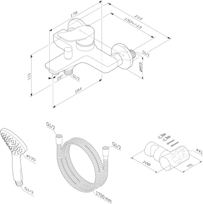 Смеситель для ванны с душем AM.PM X-Joy F85A15000 Sancos — официальный сайт
