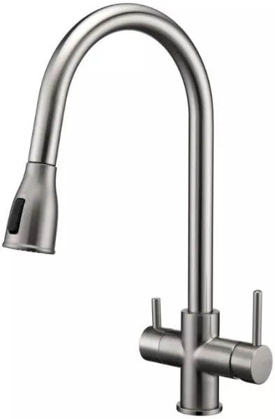 Смеситель для кухни Paulmark Lange La214212-BS брашированная сталь Sancos — Оригинал