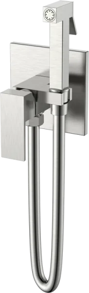 Гигиенический душ Boheme Qubic 477-NB со смесителем, С ВНУТРЕННЕЙ ЧАСТЬЮ, brushed nickel Sancos — Оригинал