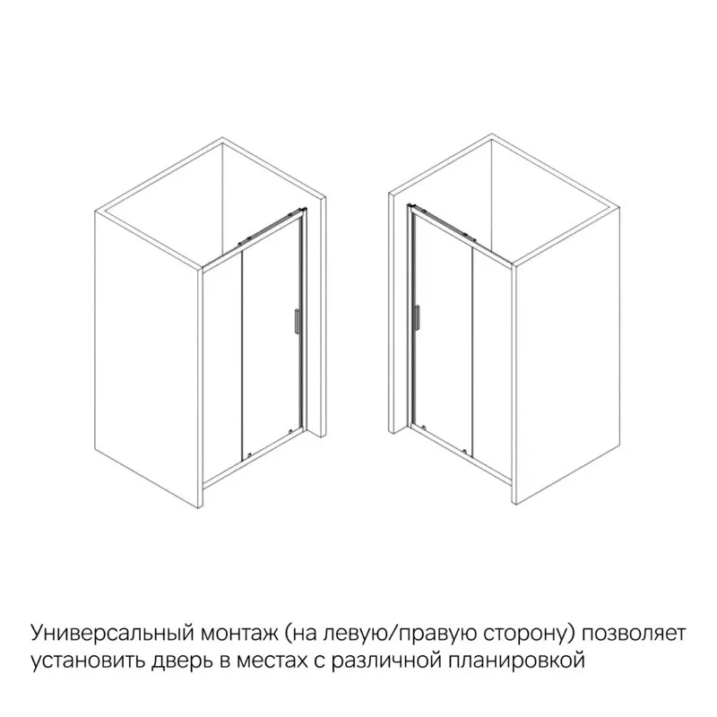 Душевая дверь в нишу AM.PM Gem Solo W90G-150-1-195BG 150 см Sancos — официальный сайт