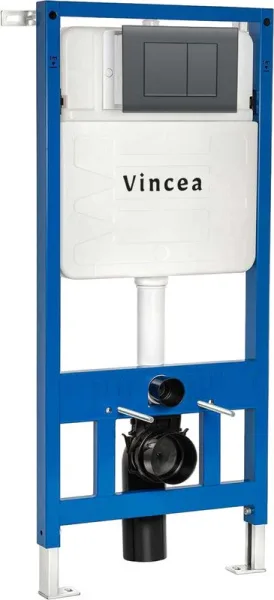 Система инсталляции для унитазов Vincea VIS-601, с кнопкой смыва VFP-001GM вороненая сталь Sancos — Оригинал