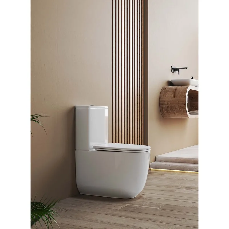 Унитаз-компакт напольный AQUATEK Optima Plus AQ4452-00 безободковый, с микролифтом Sancos — официальный сайт