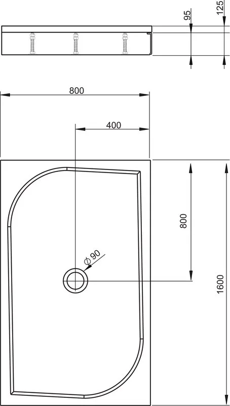 Поддон для душа Radaway Paros D1600 Sancos — официальный сайт