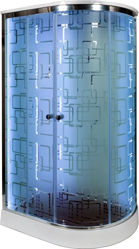 Душевая кабина DTO EM1512L 120х80, LED с гидромассажем, профиль хром, стекло матовое с узором Sancos — официальный сайт