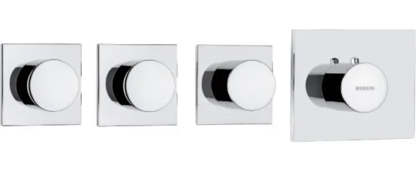 Термостатический смеситель встраиваемый Bossini OKI 3 Outlets LP Z031205 для ванны с душем, хром Sancos — Оригинал