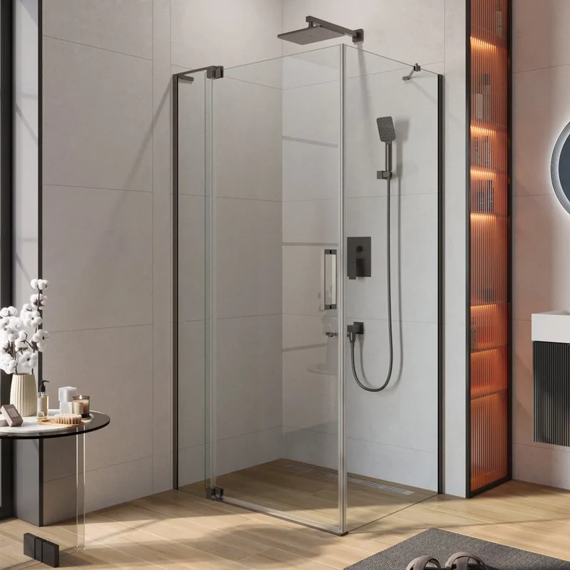 Душевой уголок Cezares Slider AH 1 80-90/100 C GM профиль оружейная сталь, стекло прозрачное Sancos — официальный сайт