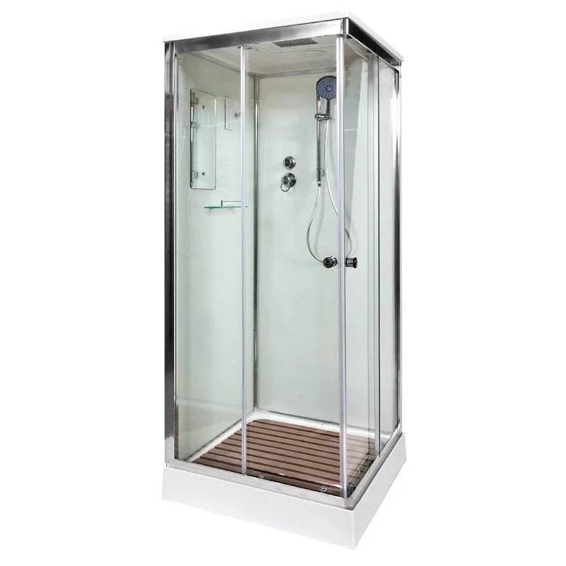 Душевая кабина DTO K401S 100х100, с электрикой, профиль хром, стекло прозрачное Sancos — официальный сайт
