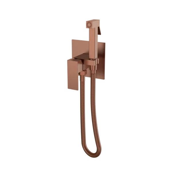Гигиенический душ Boheme Qubic 477-BRB со смесителем, С ВНУТРЕННЕЙ ЧАСТЬЮ, brushed bronze Sancos — Оригинал