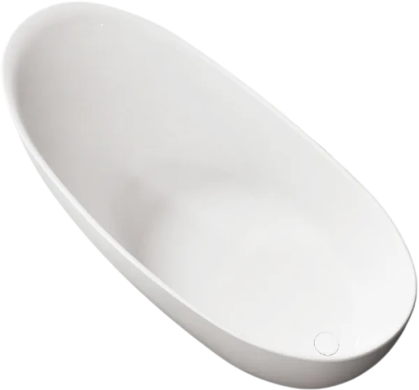 Ванна из искусственного камня Vincea VBT-6S03MW 170x80 см, отдельностоящая, матовая белая, овальная, Sancos — Оригинал
