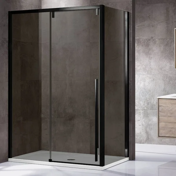 Душевой уголок Vincea Lugano VSR-1L9012CGB-1 120х90 см, профиль черный, стекло серое Sancos — Оригинал