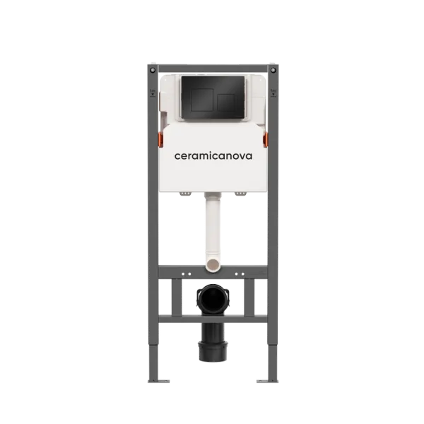 Система инсталляции для унитазов Ceramicanova Balance CN121002MB, кнопка Square матовый черный Sancos — Оригинал