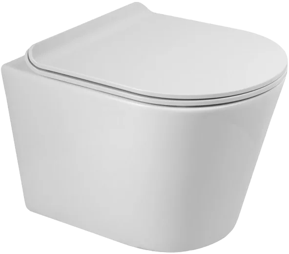 Унитаз подвесной BelBagno Flay-r BB053CHR BB901SC с микролифтом, безободковый, глянцевый белый Sancos — Оригинал