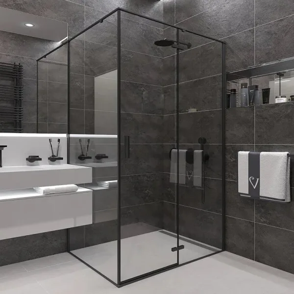 Душевой уголок Veconi Rovigo RV-073B 90x100, профиль черный Sancos — Оригинал