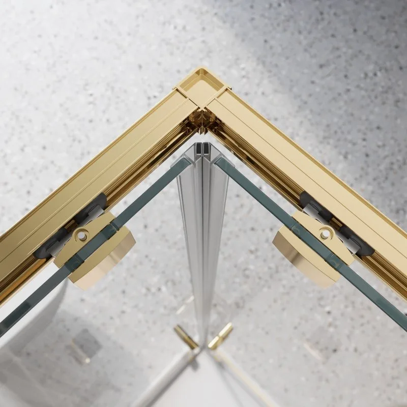 Душевой уголок BelBagno Luce A-2-80-C-ORO 80x80, профиль золото, стекло прозрачное Sancos — официальный сайт