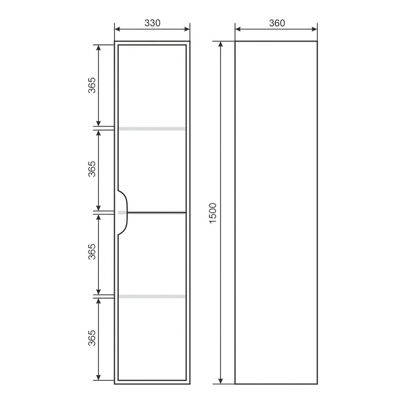 Шкаф-пенал для ванной Uperwood Modul 35 подвесной, матовый белый Sancos — официальный сайт
