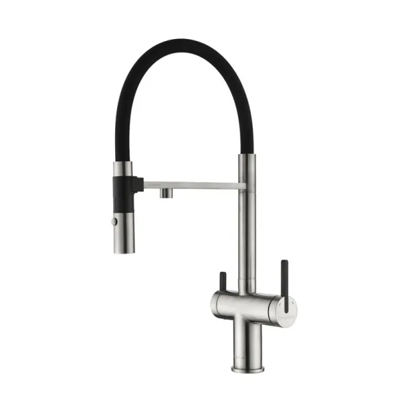 Смеситель для кухни Paulmark Gravity Gr213888-BS, брашированная нерж.сталь Sancos — Оригинал