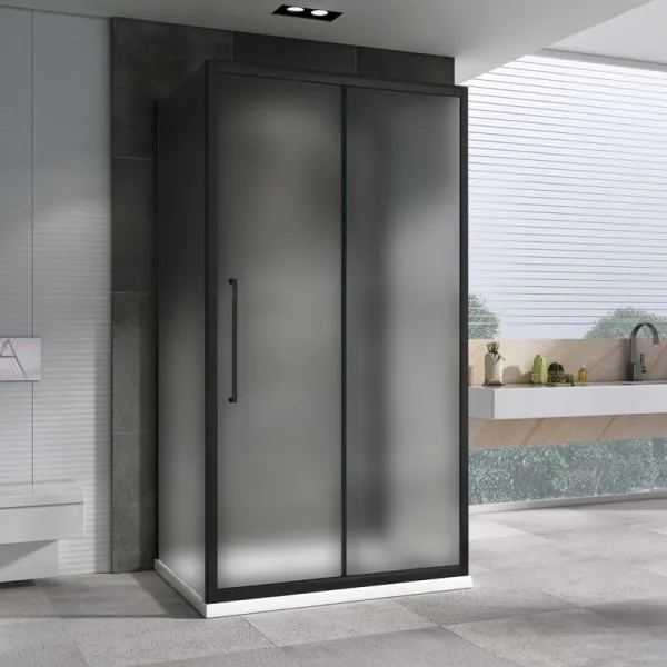 Душевой уголок Abber Schwarzer Diamant AG30120BMH-S90BM-S90BM 120x90, профиль черный, стекло матовое Sancos — Оригинал