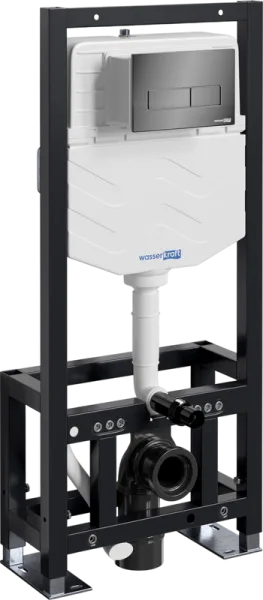 Система инсталляции для унитазов Wasserkraft Dill 61TLT.010.ME.PB03, с кнопкой смыва черной Sancos — Оригинал