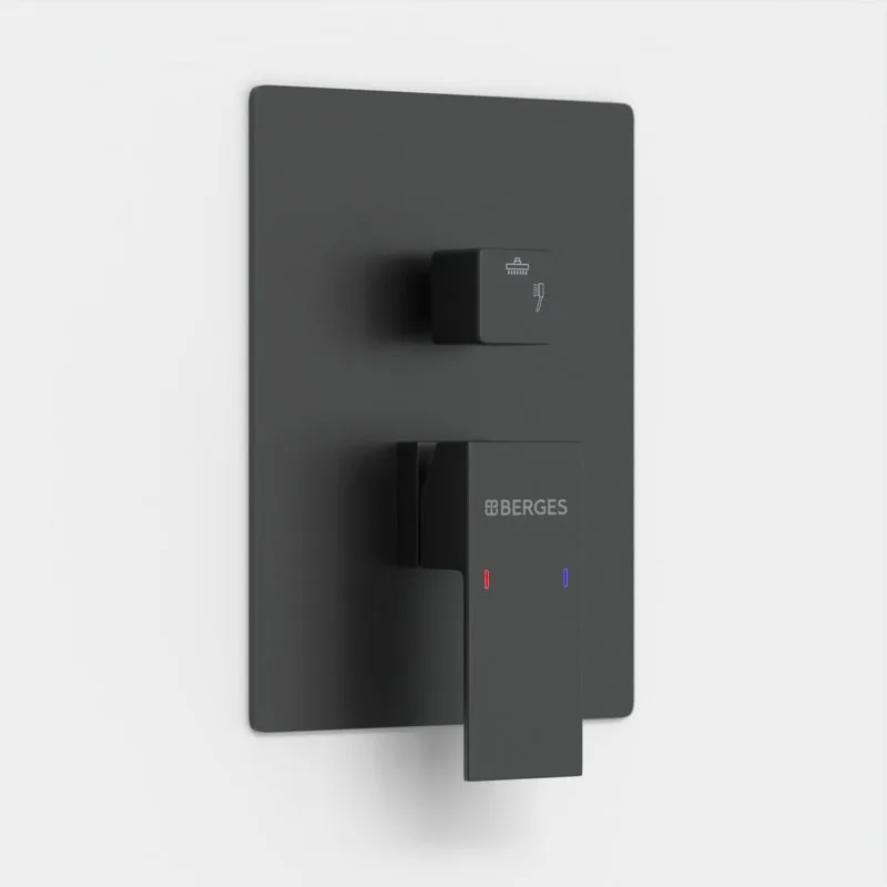 Душевой комплект Berges Ventas 3S 073006, С ВНУТРЕННЕЙ ЧАСТЬЮ, черный матовый Sancos — официальный сайт