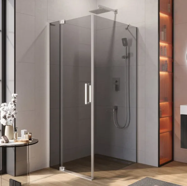 Душевой уголок Cezares Slider AH 1 100-80/90 Grigio Cr профиль хром, стекло серое Sancos — Оригинал