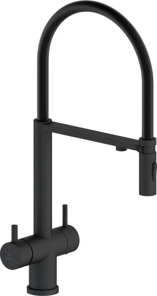 Смеситель для кухни AltroBagno Flusso 050204 NeOp с гибким изливом, матовый черный Sancos — Оригинал
