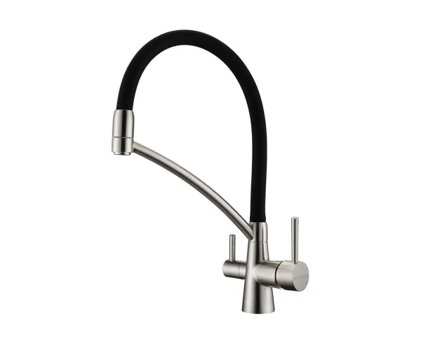 Смеситель для кухни Paulmark Siegen Si213111-BS, с гибким изливом, брашированная сталь Sancos — Оригинал