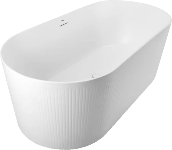 Акриловая ванна BelBagno BB411 170x80 см, отдельностоящая, белая матовая, овальная, со сливом-перели Sancos — Оригинал