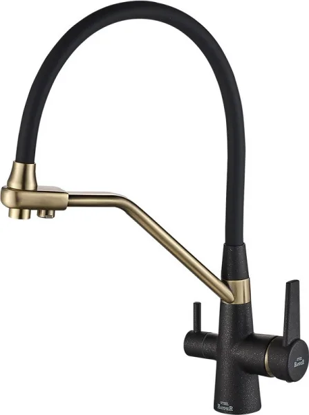 Смеситель для кухни Steel Hammer SH 903-6 Black Br с гибким изливом Sancos — Оригинал