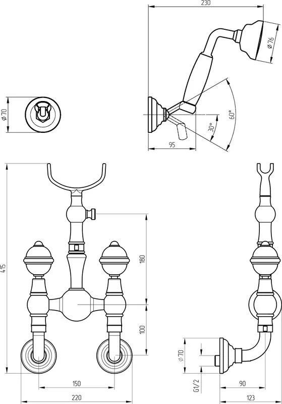 Смеситель для душа Migliore Cristalia 18587 хром Sancos — официальный сайт