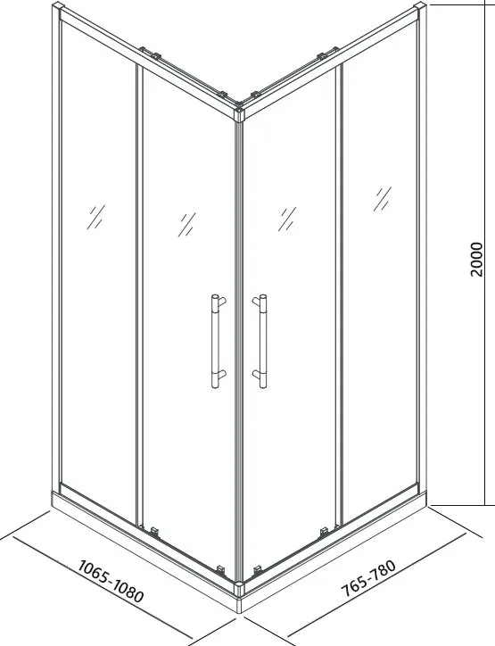 Душевой уголок Veconi Premium Trento PTC-20B 110x80, профиль черный матовый, стекло прозрачное Sancos — официальный сайт